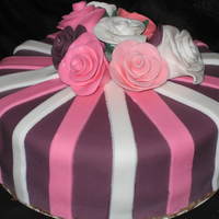 Rose Cake Marble Cake with Chocolate filling. Fondant roses.