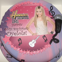 Hannah Montana Edible photo top with flower paste decoration