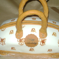 Handbag Bithday Cake Handbag birthday ake with rubber stamped design