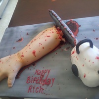 Severed Arm I was asked to make this cake for a horror movie fan's birthday. Chocolate fudge cake with strawberry filling and white chocolate...