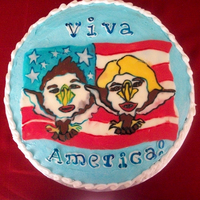 Viva America This cake was for an Independence Day picnic. I suggested to my friend that I do something special for the cake that included her and her...