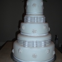 White Wedding Cake This is my first wedding cake. I have only picked up this cake making thing as a hobby almost four months ago, so I was happy with the...