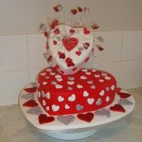 Red And White Hearts With Topper 