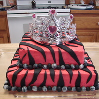 Ashliegh's 15Th Birthday Hot pink with zebra srtripes.