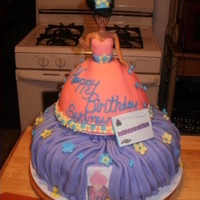 Barbie Meets America's Next Top Model This is a America's Next Top Model Inspired cake with the little girls picture showing through open curtains. It also has a Tyra...