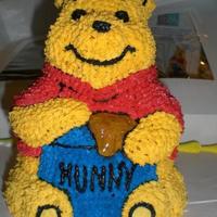 Pooh Bear I did this for my son's 1st birthday, first time I ever did a character cake. Used the Wilton 3D Winnie the Pooh pan