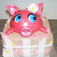 My Little Piggy Piggy is choc. cake covered with fondant, the rest is choc. mousse and fondant accents.