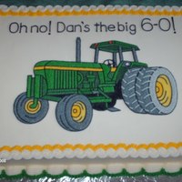 Tractor Cake Cake Frosted and decorated in Buttercream.