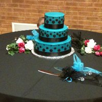 Blue And Black Modern Wedding Cake This was my second wedding cake! I'm glad I decided to do a second one after a frustrating experience with the first- it went much...