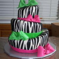 Zebra With Pink And Green 