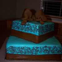 Stenciled Bridal Shower Cake 