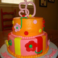 50Th Bday Cake Triple choc fudge with bc frosting and fondant accents. TFL!