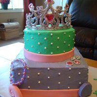 Princess Cake This was for an Ariel birthday party. The cake is devil's food with chocolate fudge icing in the center and bc frosting on the outside...