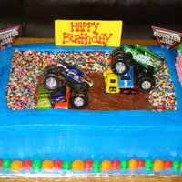 Monster Truck Made this for my nephew. French vanilla with bc. Fondant signs and sprinkles for the "ppl". He loved it! TFL!