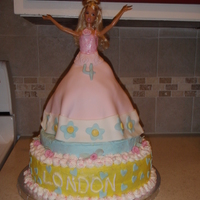 Barbie Cake Buttercream with fondant accents