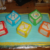 Baby Blocks First birthday cake for my nephew. The 'O' in Troy features a mini Steelers logo, his (or more like his father's) favorite...