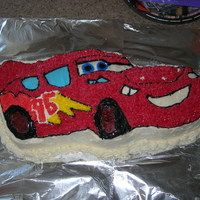 Lightning Mcqueen This is perhaps the cake I am most embarrassed by. When we removed the cake from the pan, all the decorator lines went with it. I'm...