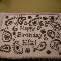 Paisley Sheet Cake very simple sheet cake