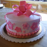 Pink Flowers And Bows a friend called w/ a cake idea she saw on a popular cake show. she described it but i was unable to find an actual photo. when she saw it,...