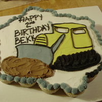 Bulldozer Cupcake Cake i LOVE cupcake cakes! so easy to do! this one was for a little guy's bulldozer party.