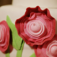 Ranunculus Bridal Shower Cake Centerpieces of the shower were fuscia ranunculus. Small tiered work-bridal shower cake for the bride-to-be to take home and share with her...