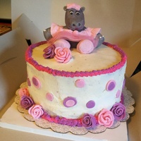 Ballerina Hippo Birthday Cake My first time making a figurine and roses! Fun to do. Hippo turned out ok.....passable. The little girl I made it for loved it so that'...