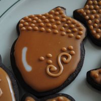 Fall Cookies Saw the acorn cookies on here so I gave them a try....I like them. The leaves are covered with MMF. Made these for my son's harvest...