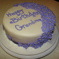 African Violate Cake First time using royal icing, Cake is Chocolate banana cake with peanut butter buttercream. it is my family's favorate