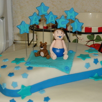 Baby Shower Cake This is my first Baby and bear made out of fondant. Hope you like
