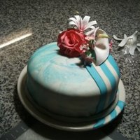 2Nd Cake - Ode To Argentina I wanted to play around with gumpaste and test out flower making. Then I need a cake just to put them on. Test run was ok. The Argentinian...