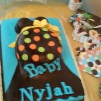 King Of The Jungle Theme Pregnant Belly Cake This was my sister cake for her baby shower that I hosted.It is a white cake covered in fondant with accented colors from thte theme. This...