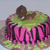 Diva Baby!!! This is my first baby shower cake done for a co worker. It was a white cake with buttercream filling and covered in fondant.