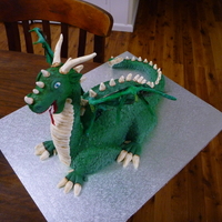 Dragon Cake A dragon cake modelled on my son's dragon figurine.
