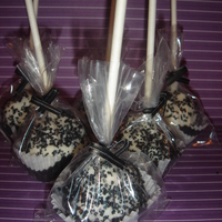 Brownie Pop brownie with white chocolate and black chunky sugar
