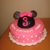 Minnie Mouse Birthday Cake This was a french vanilla cake. It was filled with 1/2 strawberry and 1/2 banana filling. Pink frosting was whipped cream and everything...