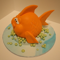 Goldfish He looks like he's on peas, but they were blue bubbles and the only lustre I had was a yellow colour.