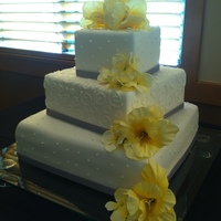 First Timer.. This was one of my first real wedding cakes. Definetly learned from it, but I think it turned out fine. The buttons on the back side were...