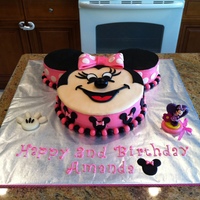Minnie Mouse My daughter Amanda's 2nd Birthday cake - The 3rd cake I have ever made.The top is fondant and the sides are buttercream - all the...