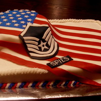 Msgt Promotion Cake My 2nd attempt at fondant. Learned quite a bit while making the flag.