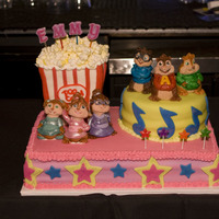 Alvin And The Chipmunks Squeakquel Birthday Cake I made this cake for my daughters 4th birthday. I'm very new to all this and this is my first stacked cake. I also sculpted the...