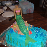 Mermaid Cake Made for a 3 year old who loves Mermaids.
