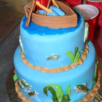 Fishing Birthday Cake For my nephew...fish are hand painted which I really liked! Thanks for looking!