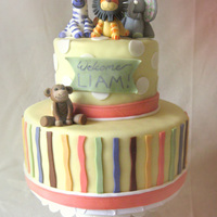 Jungle Babies Baby Shower Cake This is a fun little cake I did for a clients baby shower. She gave me a napkin from the showers theme to work off of which was great for...