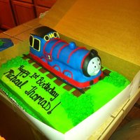 Thomas The Train sheetcake with Rice Krispies Thomas the Train