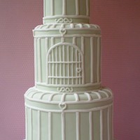 Vintage Bird Cage Wedding Cake Inspired by a vintage bird cage in cream and soft green to complement the vintage feel