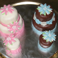 Mini Cakes My first time making mini cakes. I made it for my daughter's teacher as part of her present. The chocolate one looks shiny because I...