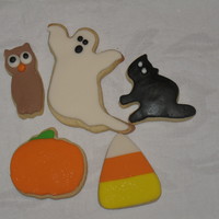 Halloween Cookies Sugar cookies with marshmallow fondant.