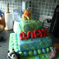 A Boys 1St Cake A 1st birthday cake for a little boy all made from sugar paste