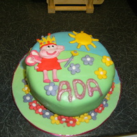 Peppa Pig First time making a peppa pig cake the hard bit was doing the peppa