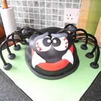 Spider Cake This is very easy to make made the cake red and the butter icing red as well